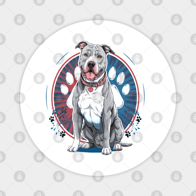 Pitbull Dogs, Strength and Loyalty in a Stunning Dog Lover's Design Magnet by Pixel Threads 